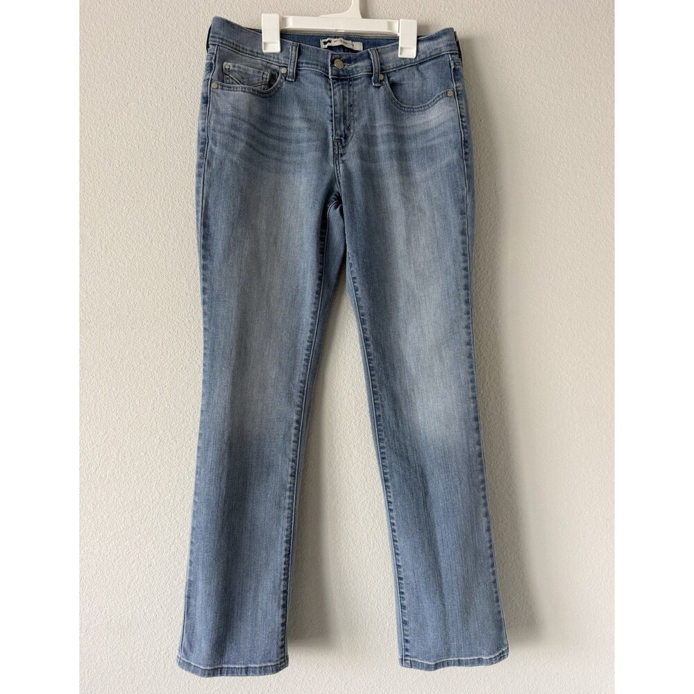 Levi's 505 Straight Jeans Women's Blue Light Wash 6 28/32 Mid Rise Stretch Denim